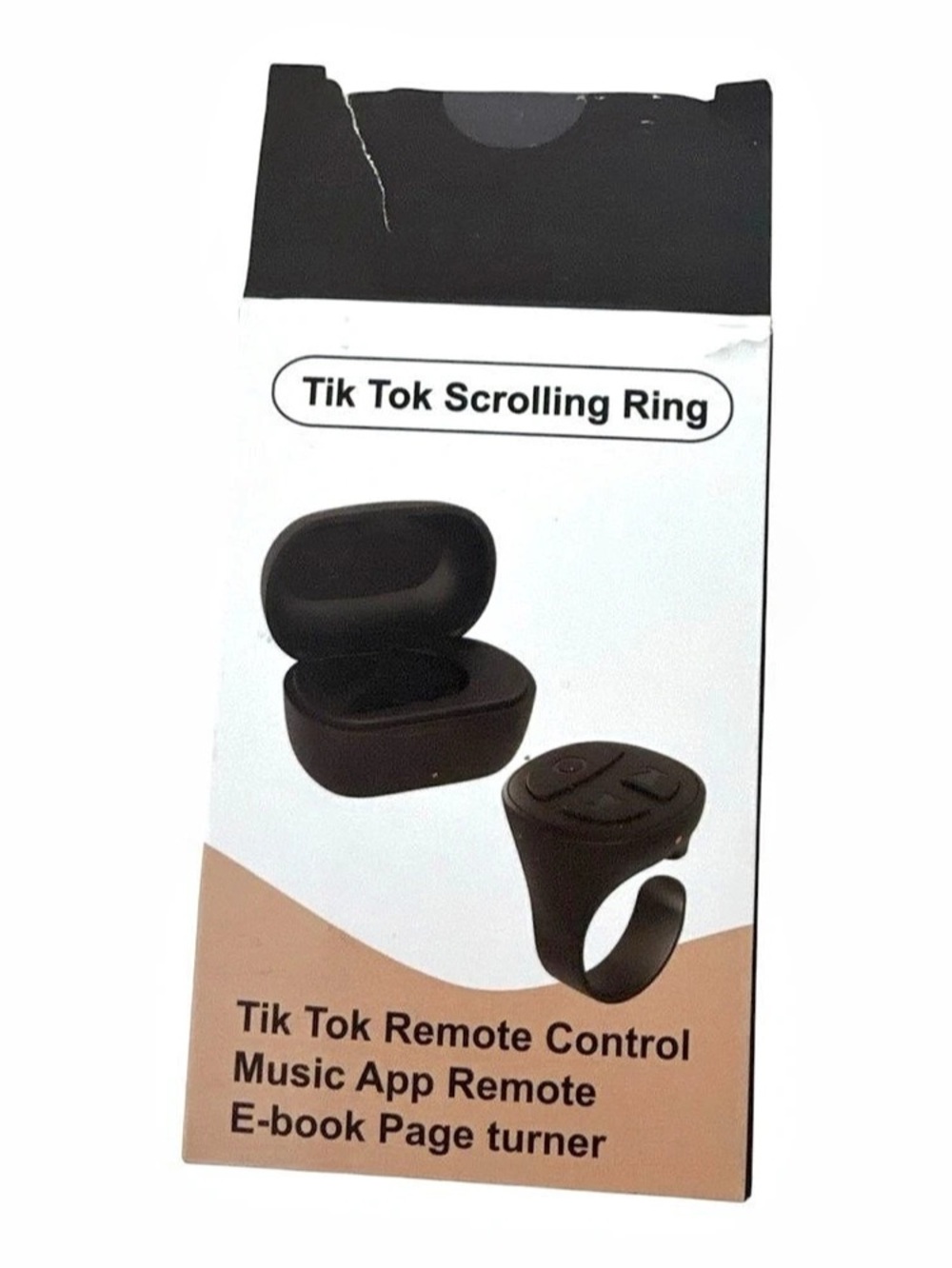 Vekesen Tik Tok Scrolling Ring Remote Control Ring in White NWT